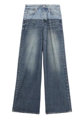 rag & bone panelled two-tone wide-leg jeans - Blue