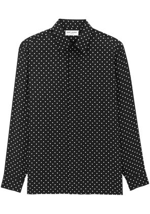 Saint Laurent polka-dot silk shirt - Black