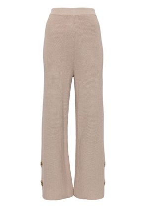 Izaak Azanei straight-leg knitted trousers - Brown