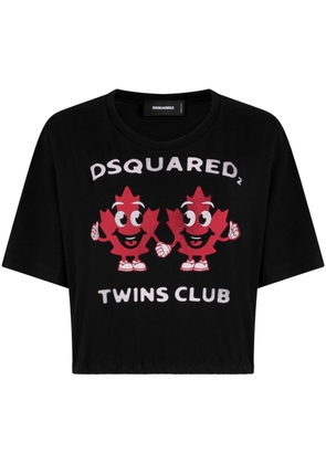 Dsquared2 logo-print cropped T-shirt - Black