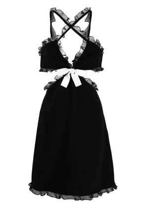 Giambattista Valli tulle-trim bow-embellished minidress - Black