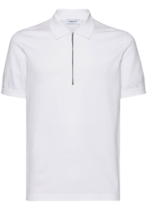 Ferragamo half-zip cotton polo shirt - White