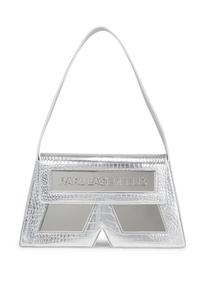Karl Lagerfeld IKON/K crocodile-effect shoulder bag - Silver