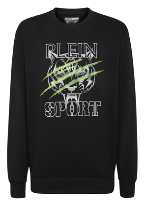 Plein Sport Tiger Line logo-print sweatshirt - Black