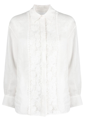 ZIMMERMANN Raie lace-panel shirt - White