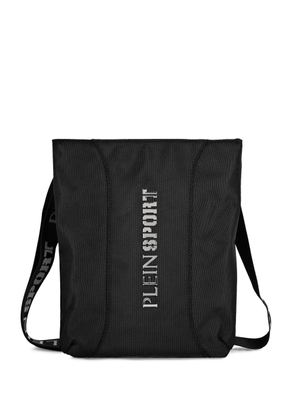 Plein Sport embossed-logo shoulder bag - Black
