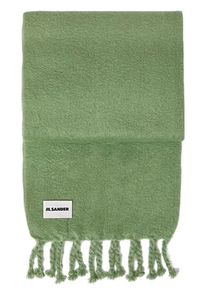 Jil Sander logo-patch detail scarf - Green