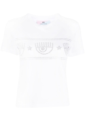 Chiara Ferragni crystal-embellishment cotton T-shirt - White