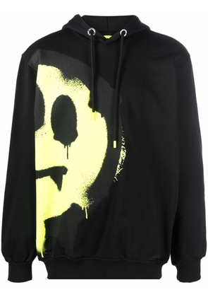 BARROW smiley graphic-print hoodie - Black