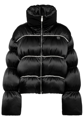 Philipp Plein crystal-embellished down jacket - Black