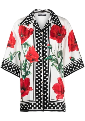 Dolce & Gabbana floral-print silk shirt - White