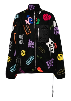 Mastermind Japan graphic-print zip-up jacket - Black