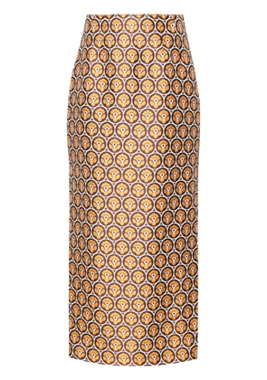 ETRO floral-print pencil skirt - Brown