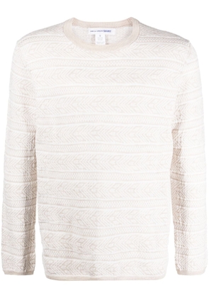 Comme Des Garçons Shirt textured-knit wool jumper - Neutrals