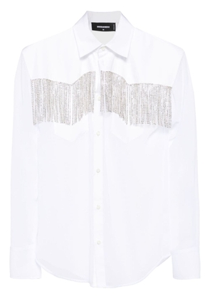 Dsquared2 rhinestone-embellished semi-cheer shirt - White