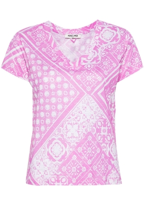 Max & Moi abstract-print linen T-shirt - Pink