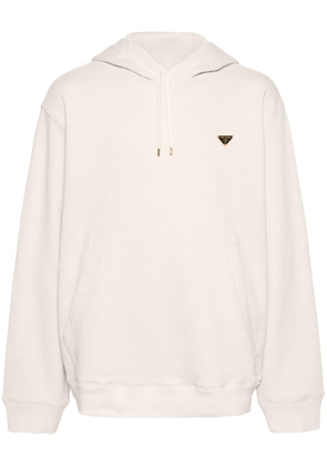 Prada triangle-logo cotton hoodie - Neutrals