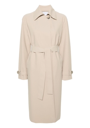 Harris Wharf London spread-collar belted trench coat - Neutrals
