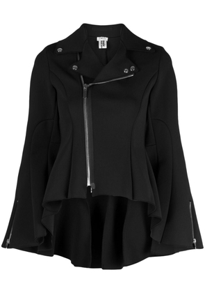 Noir Kei Ninomiya peplum-hem zip-up jacket - Black