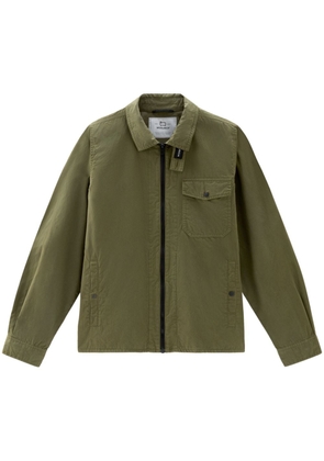 Woolrich gabardine-weave shirt jacket - Green