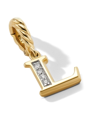 David Yurman 18kt yellow gold Initial L diamond pendant