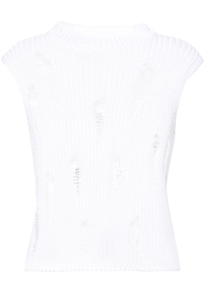 Gauchère distressed cotton vest - White
