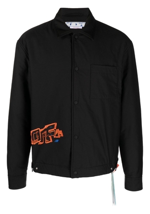 Off-White embroidered logo buttoned jacket - Black