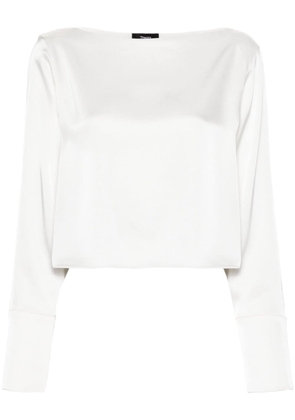Theory satin cropped blouse - White