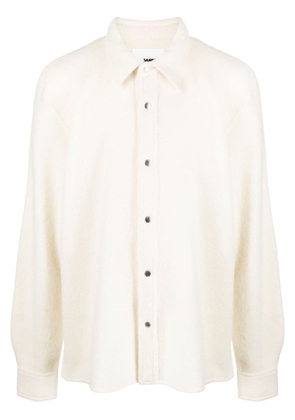 Jil Sander pointed flat-collar wool shirt - White