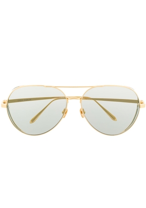Linda Farrow Ace C7 pilot frame sunglasses - Gold