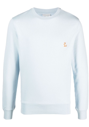 Maison Kitsuné fox logo-appliqué cotton sweatshirt - Blue