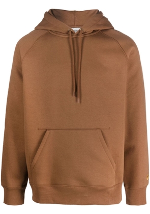 Carhartt WIP logo-embroidered long-sleeved hoodie - Brown