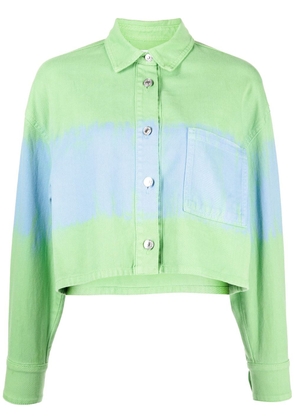 MSGM tie-dye print buttoned denim jacket - Green