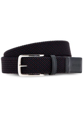 Hogan leather-trim interwoven belt - Black