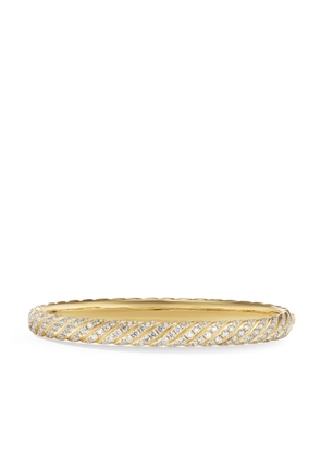 David Yurman 18kt yellow gold diamond sculpted cable bracelet