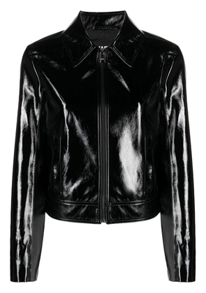 Karl Lagerfeld patent faux leather jacket - Black