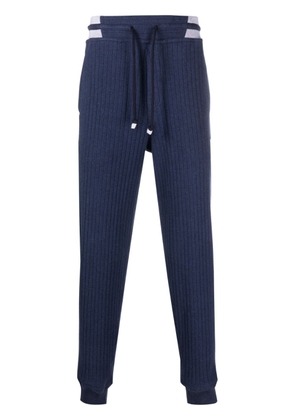 Brunello Cucinelli elasticated-waist cotton track trousers - Blue