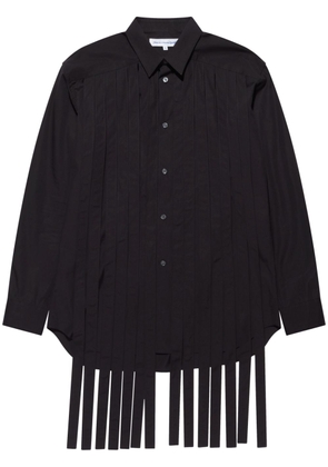 Comme Des Garçons Shirt fringed pleated cotton shirt - Black
