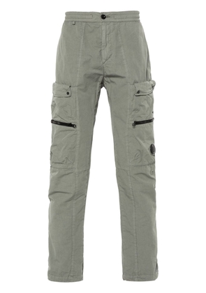 C.P. Company Lens-appliqué tapered trousers - Green