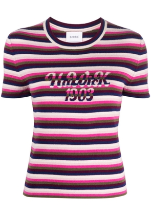Barrie striped cashmere top - Pink