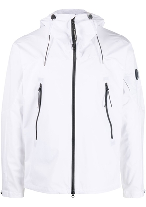 C.P. Company logo-patch hooded jacket - White