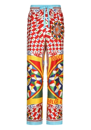 Dolce & Gabbana geometric-pattern straight-leg trousers - Yellow