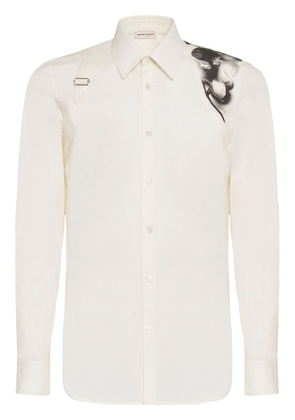 Alexander McQueen orchid-print harness shirt - White