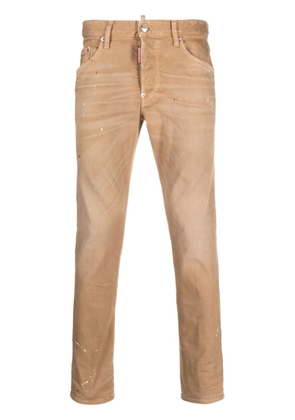 Dsquared2 paint-splatter detailed skinny jeans - Neutrals