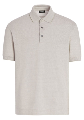 Zegna cotton-silk polo shirt - Neutrals