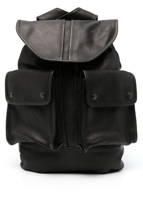 Yohji Yamamoto grained leather backpack - Black
