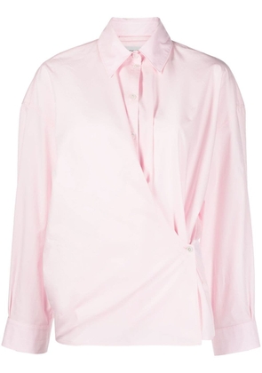 LEMAIRE wrap-effect cotton-poplin shirt - Pink