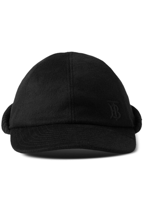 Burberry monogram-motif cashmere baseball cap - Black
