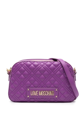 Love Moschino logo-plaque quilted crossbody bag - Purple