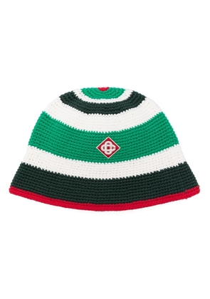 Casablanca logo-appliqué crochet bucket hat - Green